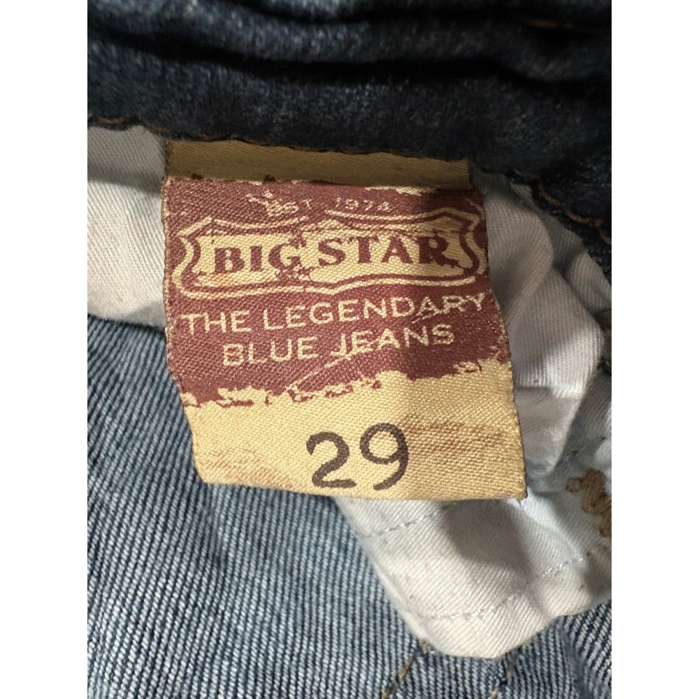 Big Star Maddie Low Rise Bootcut Jeans Dark Wash Contrast Stitch Size 29 - Picture 3 of 14